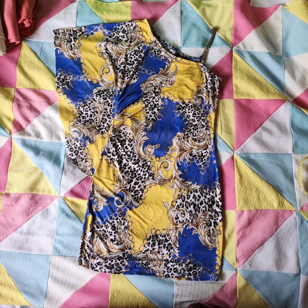 Ripe Vibrant Blue and Yellow Leopard Tunic/Dress